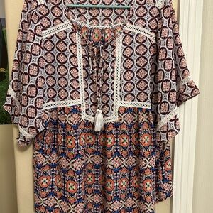 Bohemian Patterned Women's Top